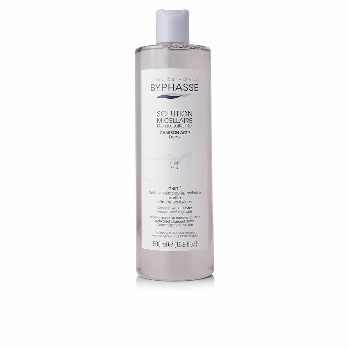 Make Up Remover Micellar Water Byphasse 1000025017 Active charcoal 500 ml -  Beauty, Skin care -  Byphasse.