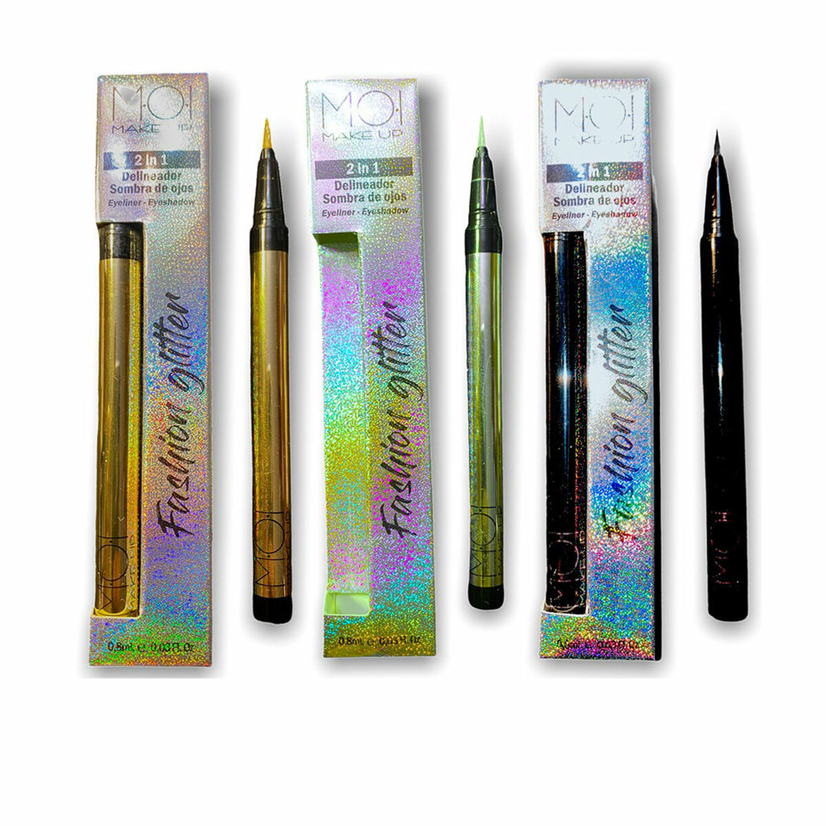 Eyeliner MOI Glitter Yellow Black Green 3 Pieces -  Beauty, Make-up -  MOI.