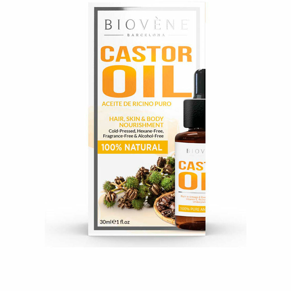 Moisturising Oil Biovène Castor Oil 30 ml -  Beauty, Skin care -  Biovène.