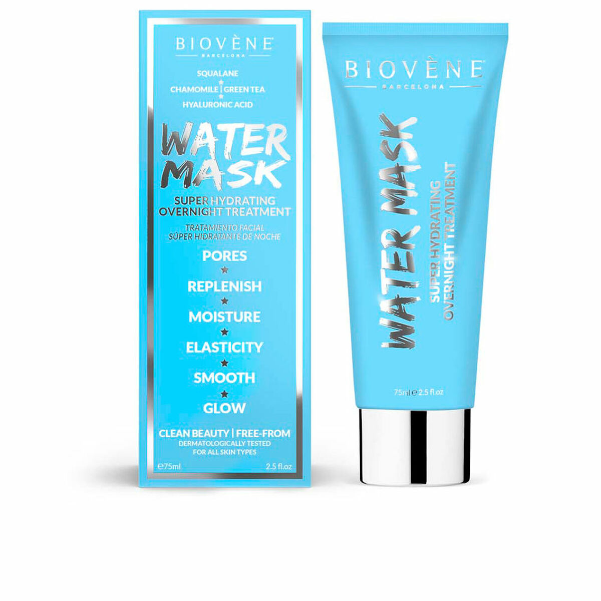 Facial Cream Biovène Water Super Hydrating Overnight 75 ml -  Beauty, Skin care -  Biovène.