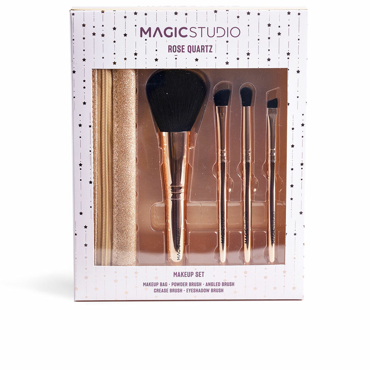 Set of Make-up Brushes IDC Institute ROSE QUARTZ 5 Pieces -  Beauty, Utensils and accessories -  IDC Institute.