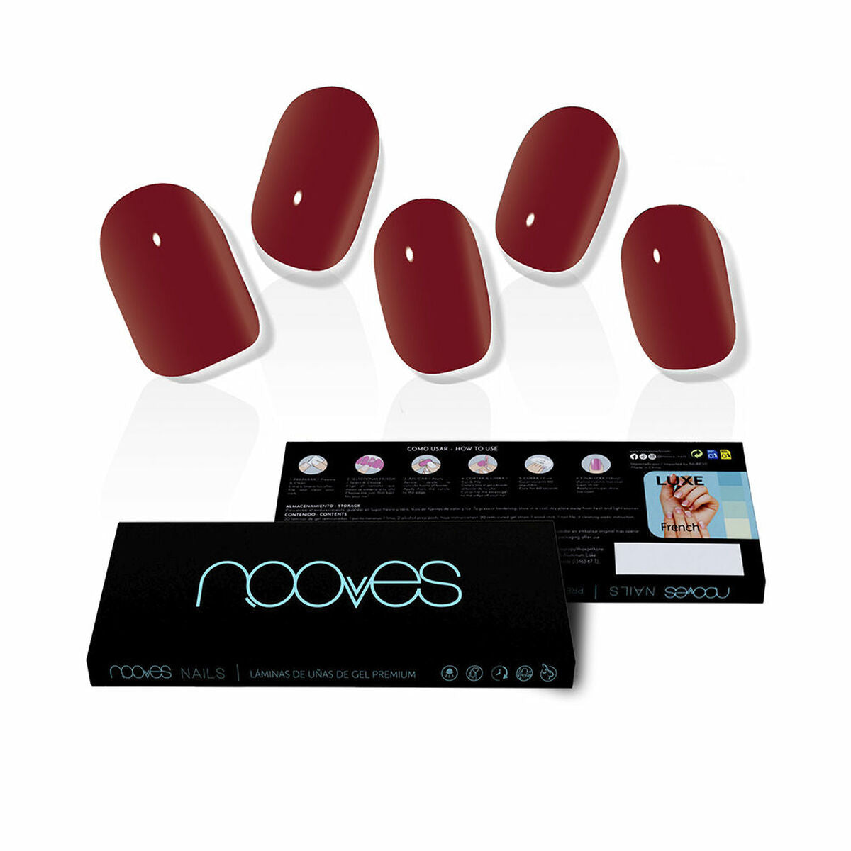 False nails Nooves Midnight rain Gel Self-adhesives Red -  Beauty, Manicure and pedicure -  Nooves.