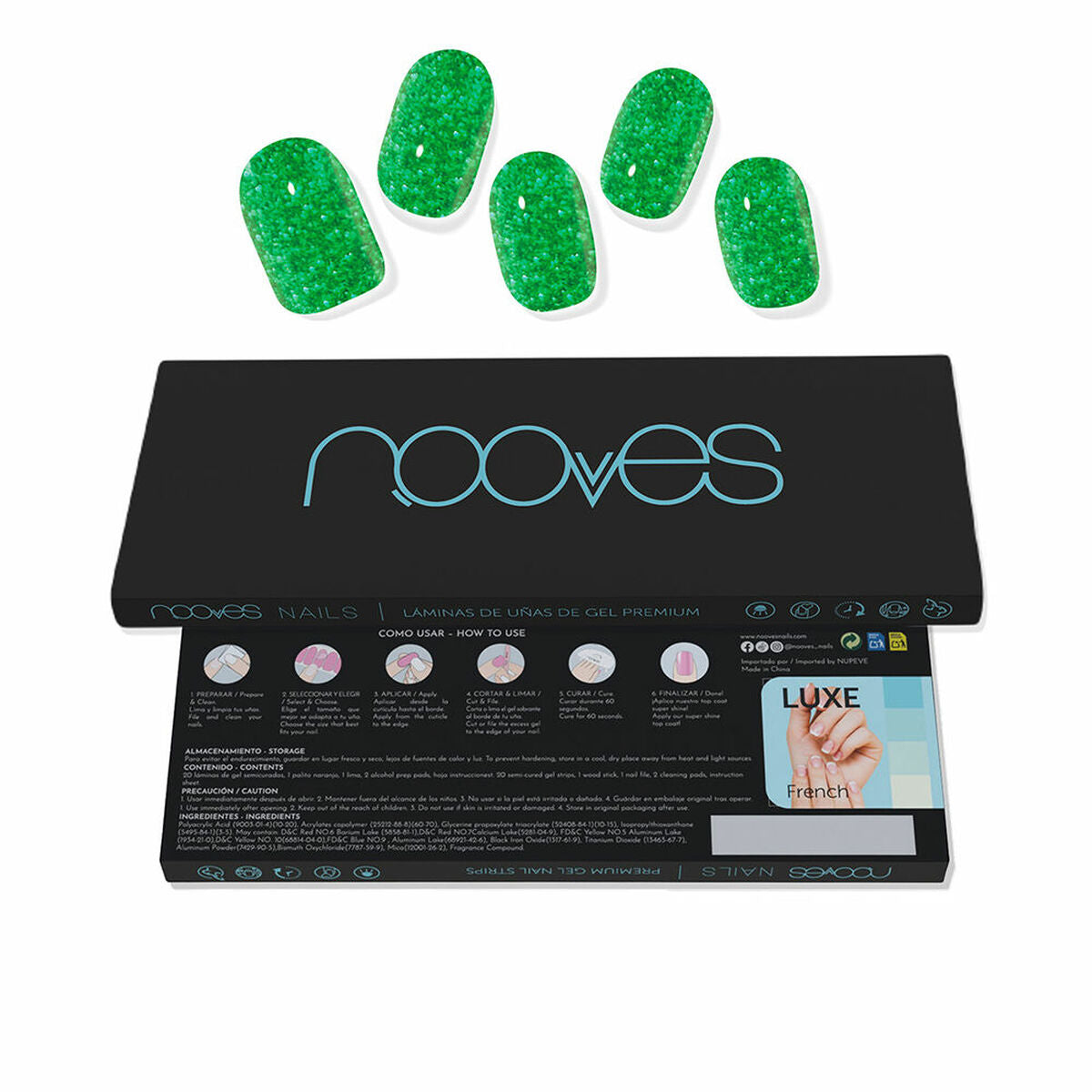 Gel Nail Foils Nooves Glitter green (20 Units) -  Beauty, Manicure and pedicure -  Nooves.