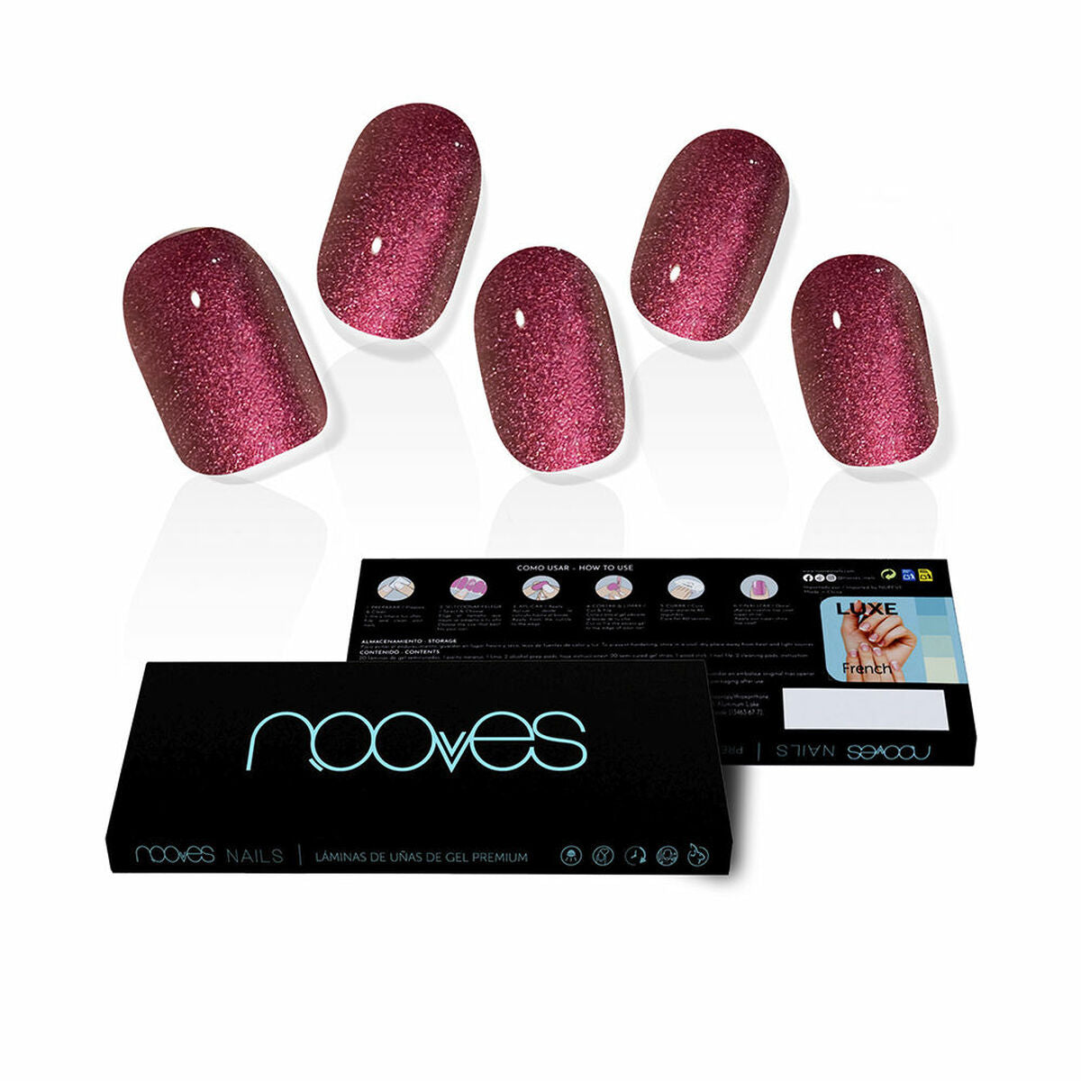 False nails Nooves Ruby Claret Gel Self-adhesives -  Beauty, Manicure and pedicure -  Nooves.