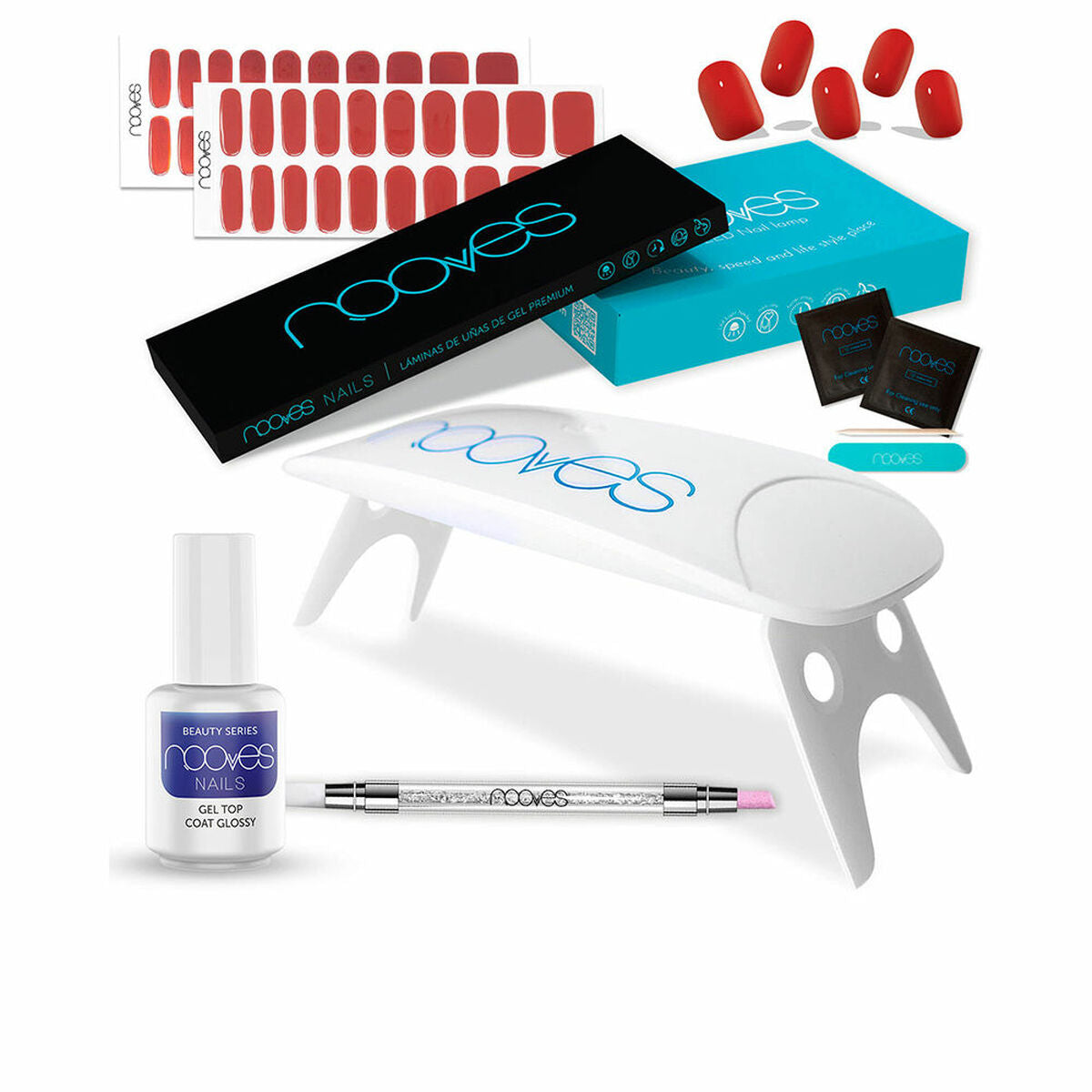 Manicure Set Nooves Premium Red Gel Nail Strips 8 Pieces -  Beauty, Manicure and pedicure -  Nooves.