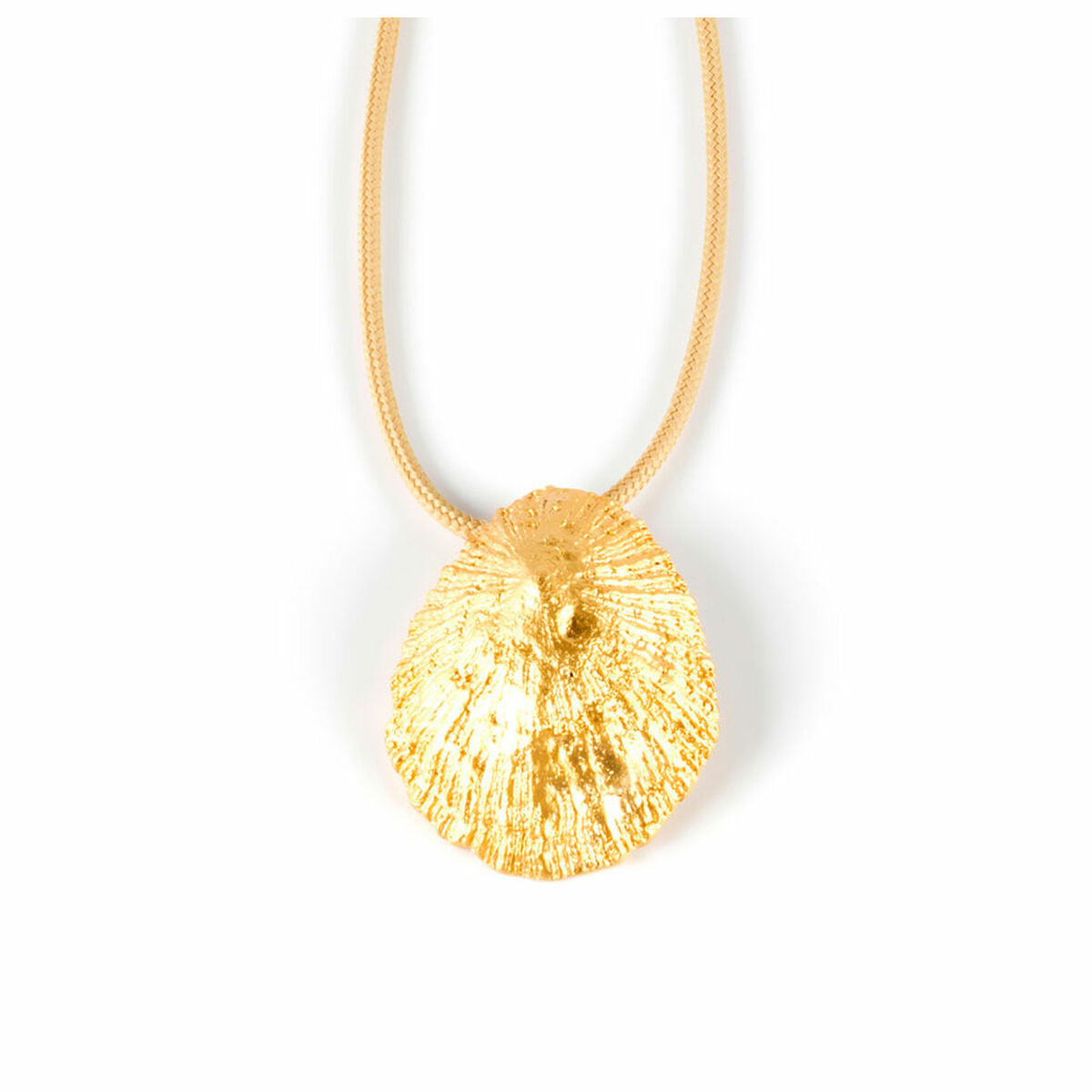 Ladies' Necklace Shabama Calobra Cool Brass Flash gold-plated Nylon Beige 1 m -  Jewellery, Women -  Shabama.