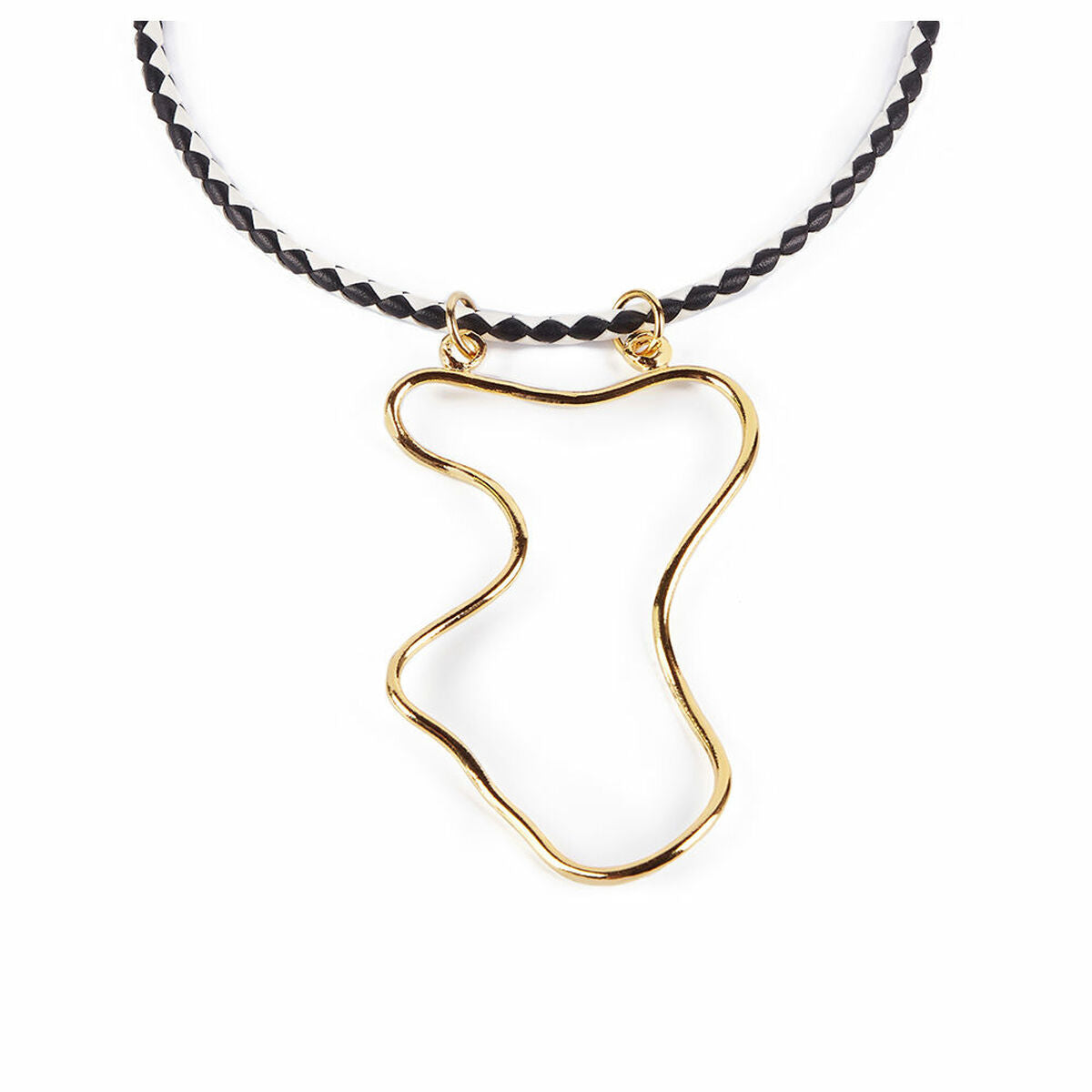 Ladies' Necklace Shabama Malawi Brass Flash gold-plated Leather 38 cm -  Jewellery, Women -  Shabama.