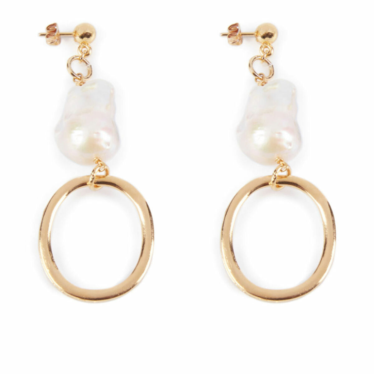 Ladies' Earrings Shabama Balboa Brass gold-plated Beads 8 cm -  Jewellery, Women -  Shabama.