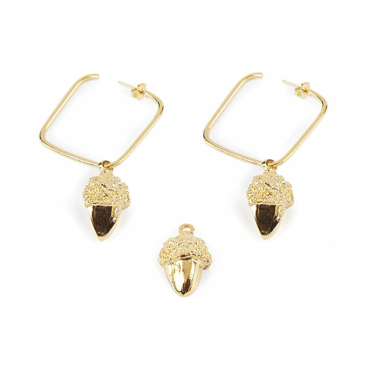 Ladies' Earrings Shabama   Brass Acorn Flash gold-plated 3 cm -  Jewellery, Women -  Shabama.