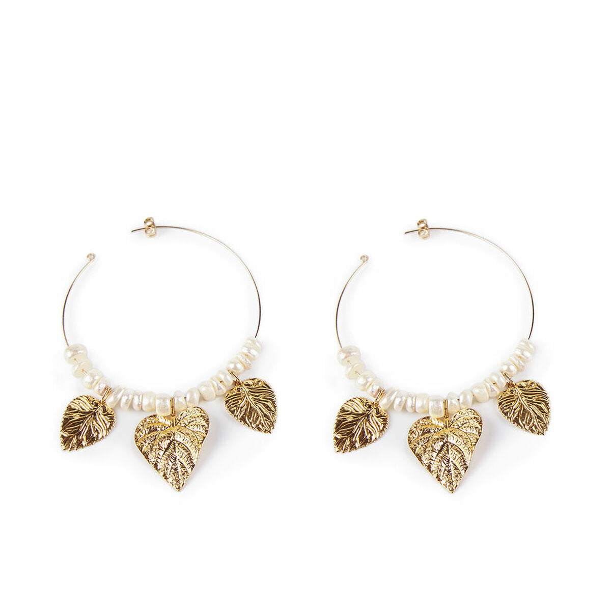 Ladies' Earrings Shabama Coron Brass gold-plated Beads 4 cm -  Jewellery, Women -  Shabama.