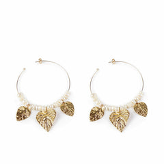 Ladies' Earrings Shabama Coron Brass gold-plated Beads 4 cm -  Jewellery, Women -  Shabama.