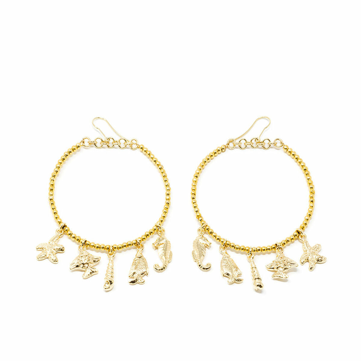 Ladies' Earrings Shabama Formentor Brass gold-plated 6 cm -  Jewellery, Women -  Shabama.