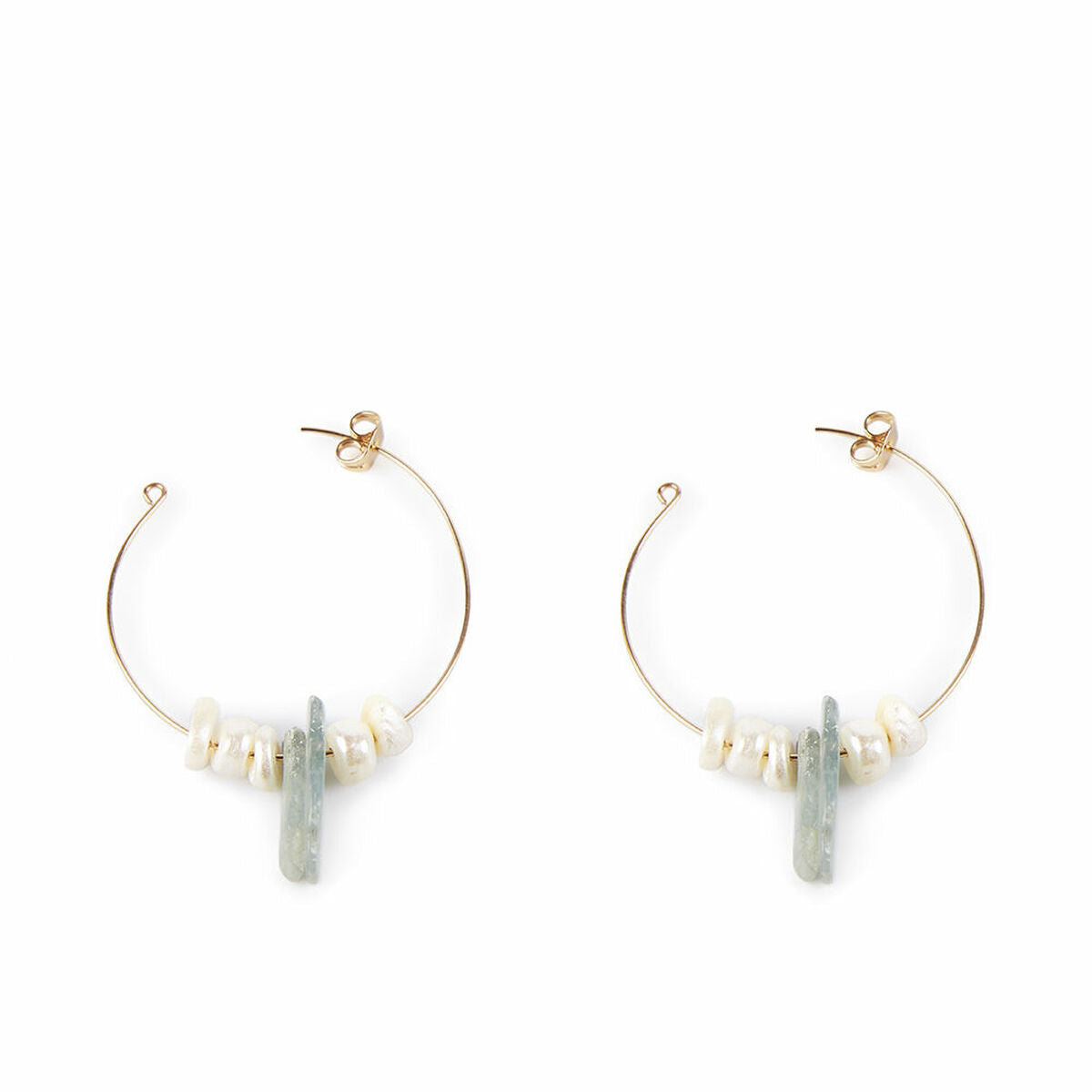 Ladies' Earrings Shabama Lao Brass gold-plated Beads 4 cm -  Jewellery, Women -  Shabama.