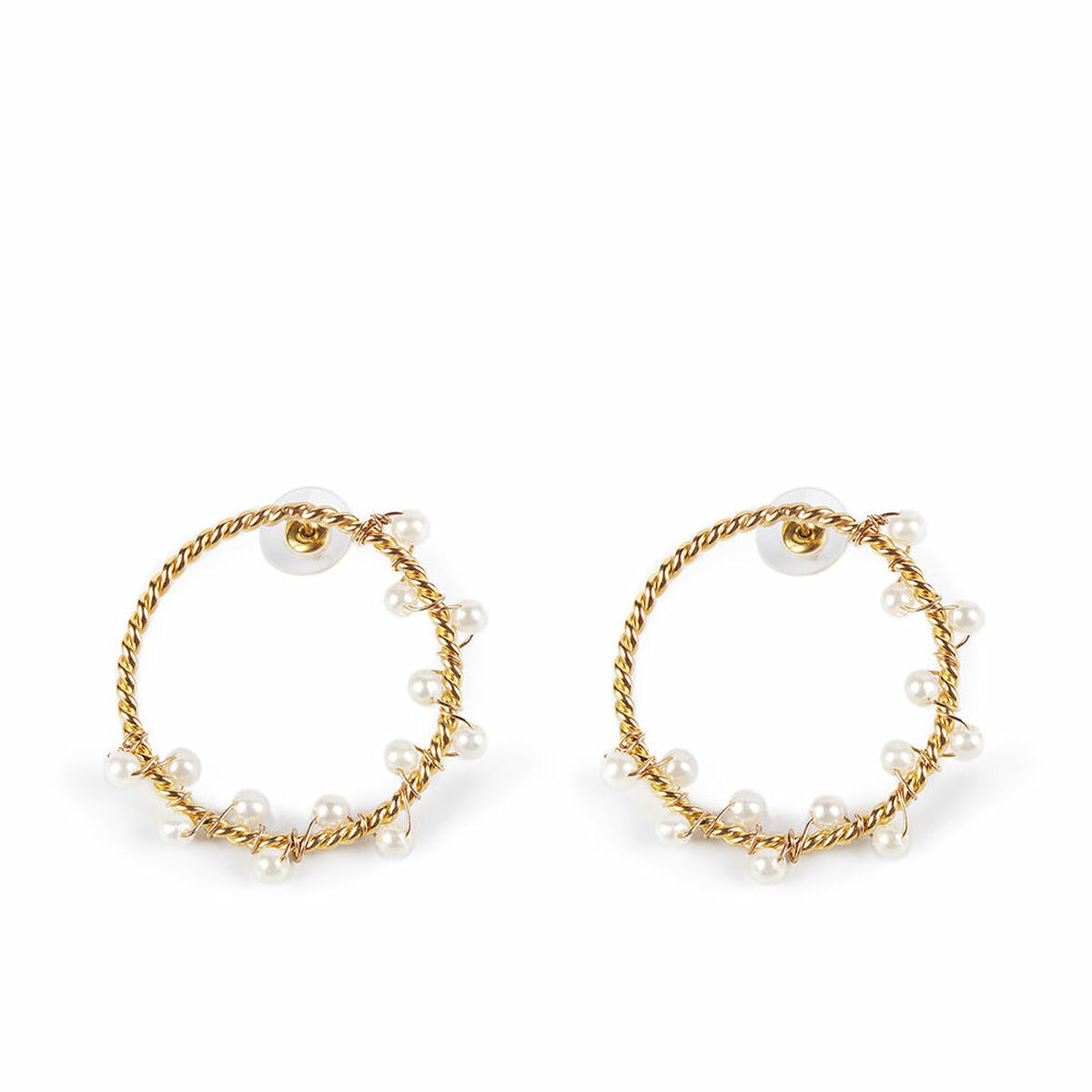 Ladies' Earrings Shabama Shima Brass gold-plated 4 cm -  Jewellery, Women -  Shabama.