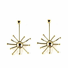 Ladies' Earrings Shabama Sun Brass gold-plated 7 cm -  Jewellery, Women -  Shabama.
