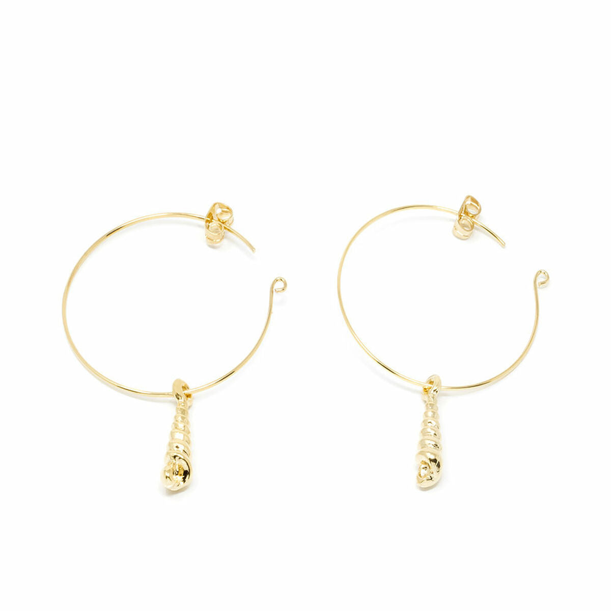 Ladies' Earrings Shabama Agulla Brass gold-plated 3,5 cm -  Jewellery, Women -  Shabama.