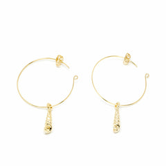 Ladies' Earrings Shabama Agulla Brass gold-plated 3,5 cm -  Jewellery, Women -  Shabama.
