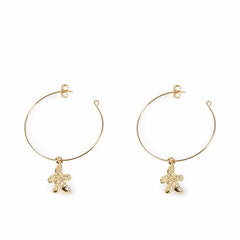 Ladies' Earrings Shabama Blanca Brass gold-plated 3,5 cm -  Jewellery, Women -  Shabama.