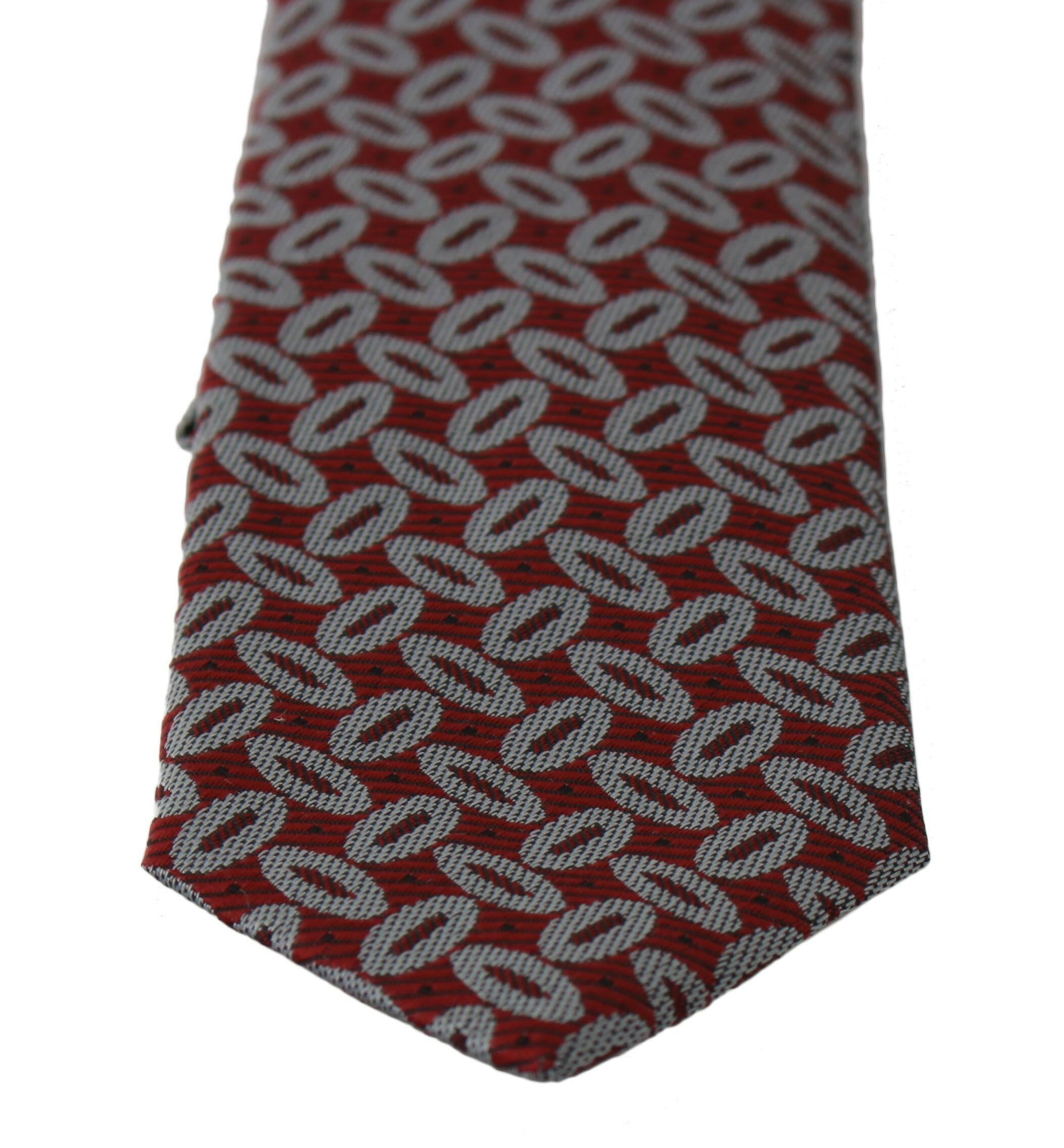 Dolce & Gabbana Red 100% Silk Printed Wide Necktie Men Tie -  Neckties, Men -  Dolce & Gabbana.