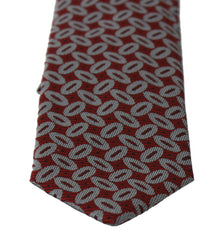Dolce & Gabbana Red 100% Silk Printed Wide Necktie Men Tie -  Neckties, Men -  Dolce & Gabbana.