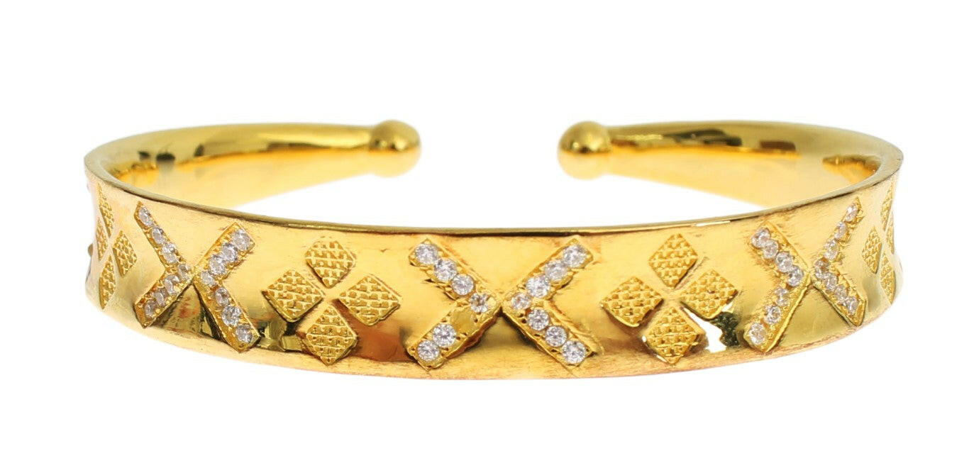 Nialaya CZ Gold Sterling 925 Silver Bangle Bracelet -   -  Nialaya.