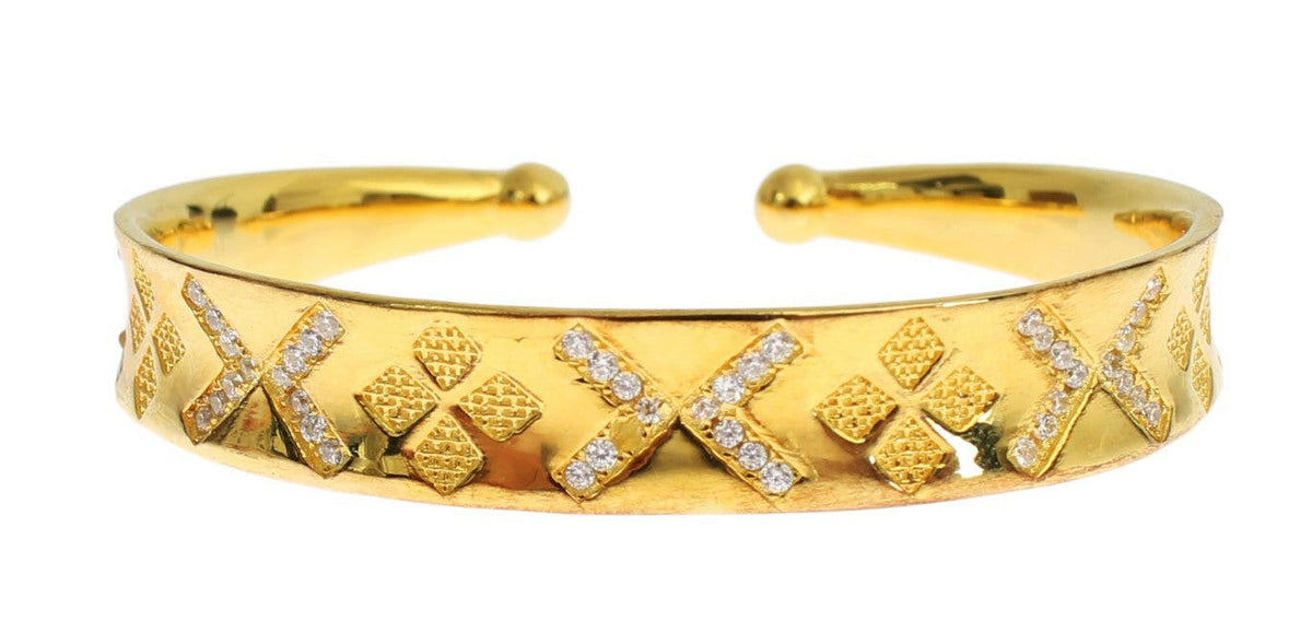 Nialaya CZ Gold Sterling 925 Silver Bangle Bracelet -   -  Nialaya.