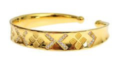 Nialaya CZ Gold Sterling 925 Silver Bangle Bracelet -   -  Nialaya.