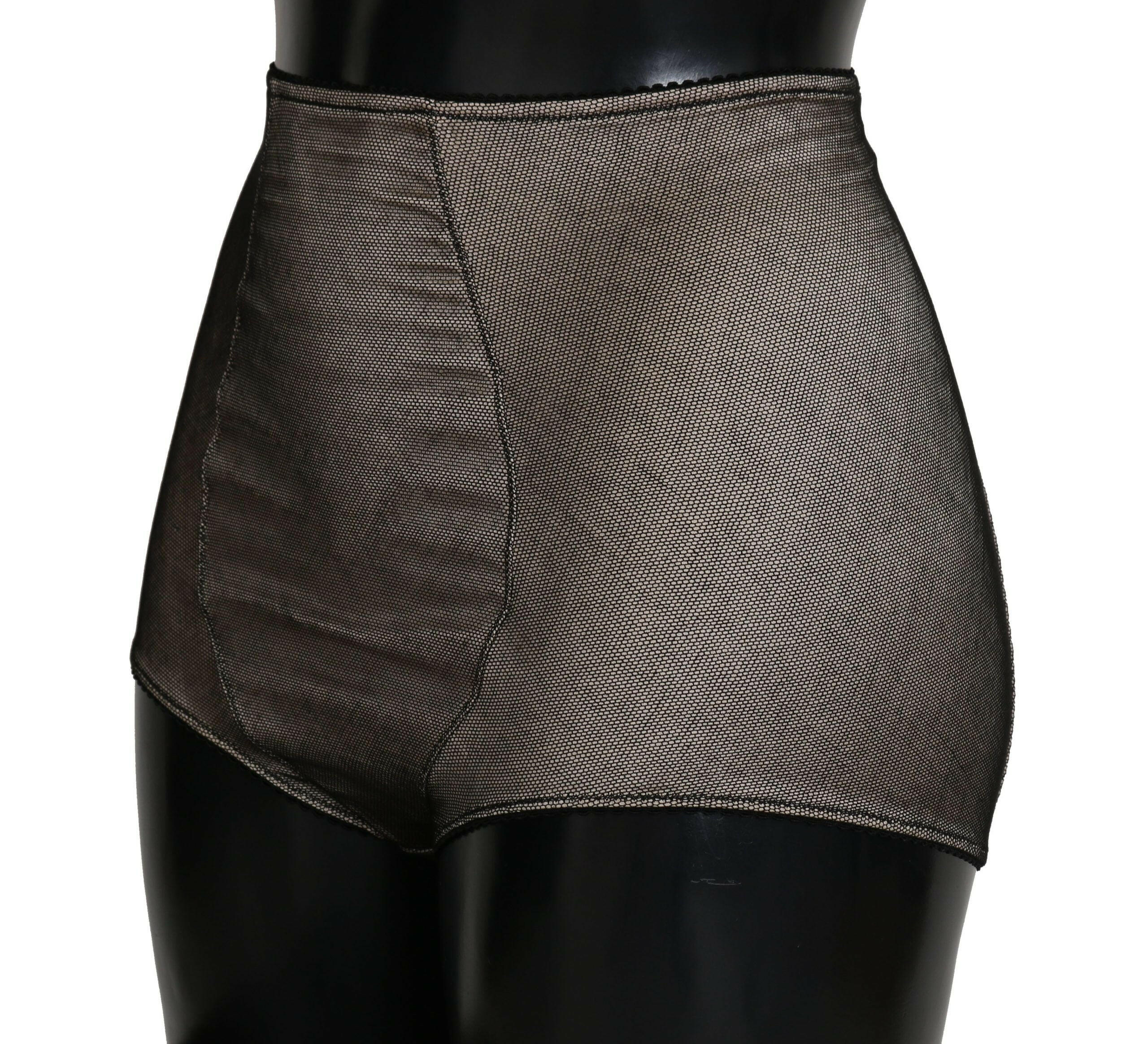Dolce & Gabbana Bottoms Underwear Beige With Black Net -   -  Dolce & Gabbana.