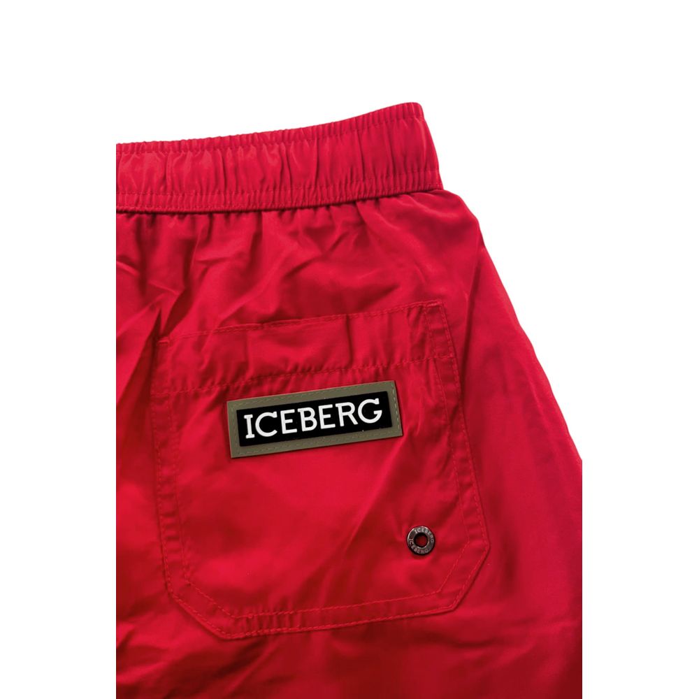 Iceberg Red Polyester Men Swim Short -   -  Iceberg.