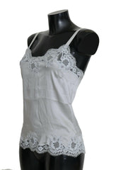 Dolce & Gabbana Green Silk Lace Dress Chemisole Lingerie -   -  Dolce & Gabbana.