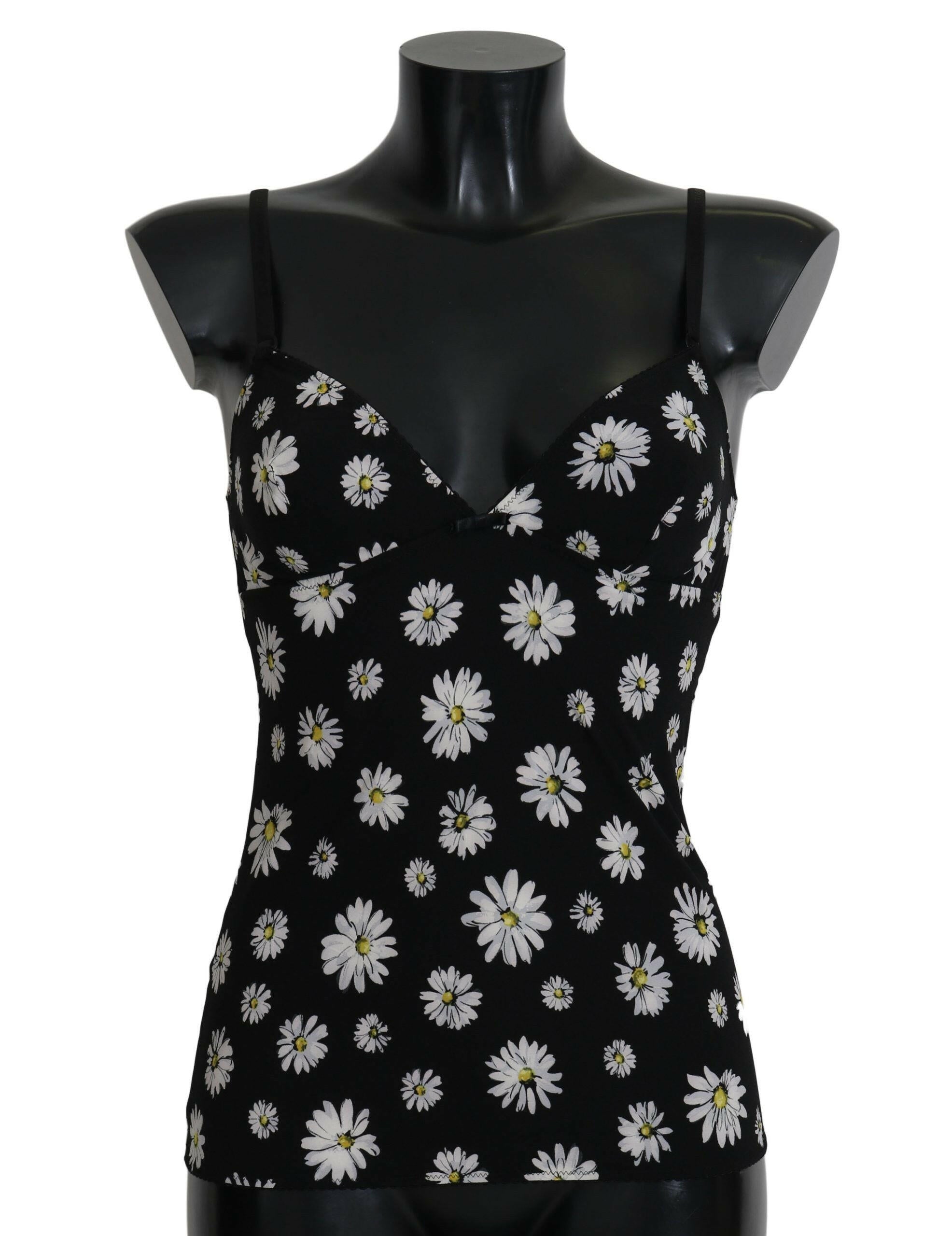 Dolce & Gabbana Black Daisy Print Dress Lingerie Chemisole -   -  Dolce & Gabbana.