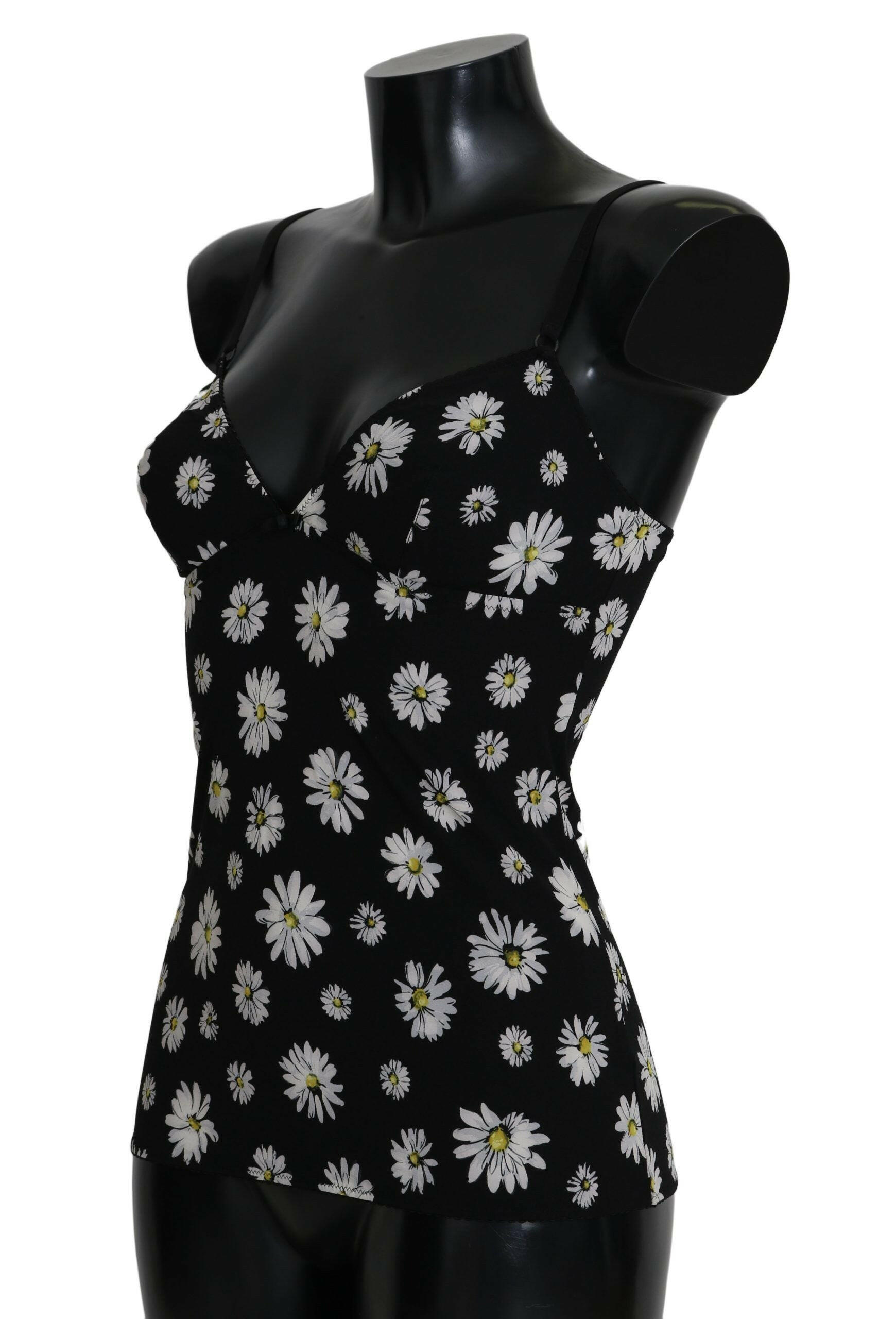 Dolce & Gabbana Black Daisy Print Dress Lingerie Chemisole -   -  Dolce & Gabbana.