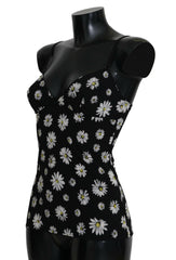 Dolce & Gabbana Black Daisy Print Dress Lingerie Chemisole -   -  Dolce & Gabbana.