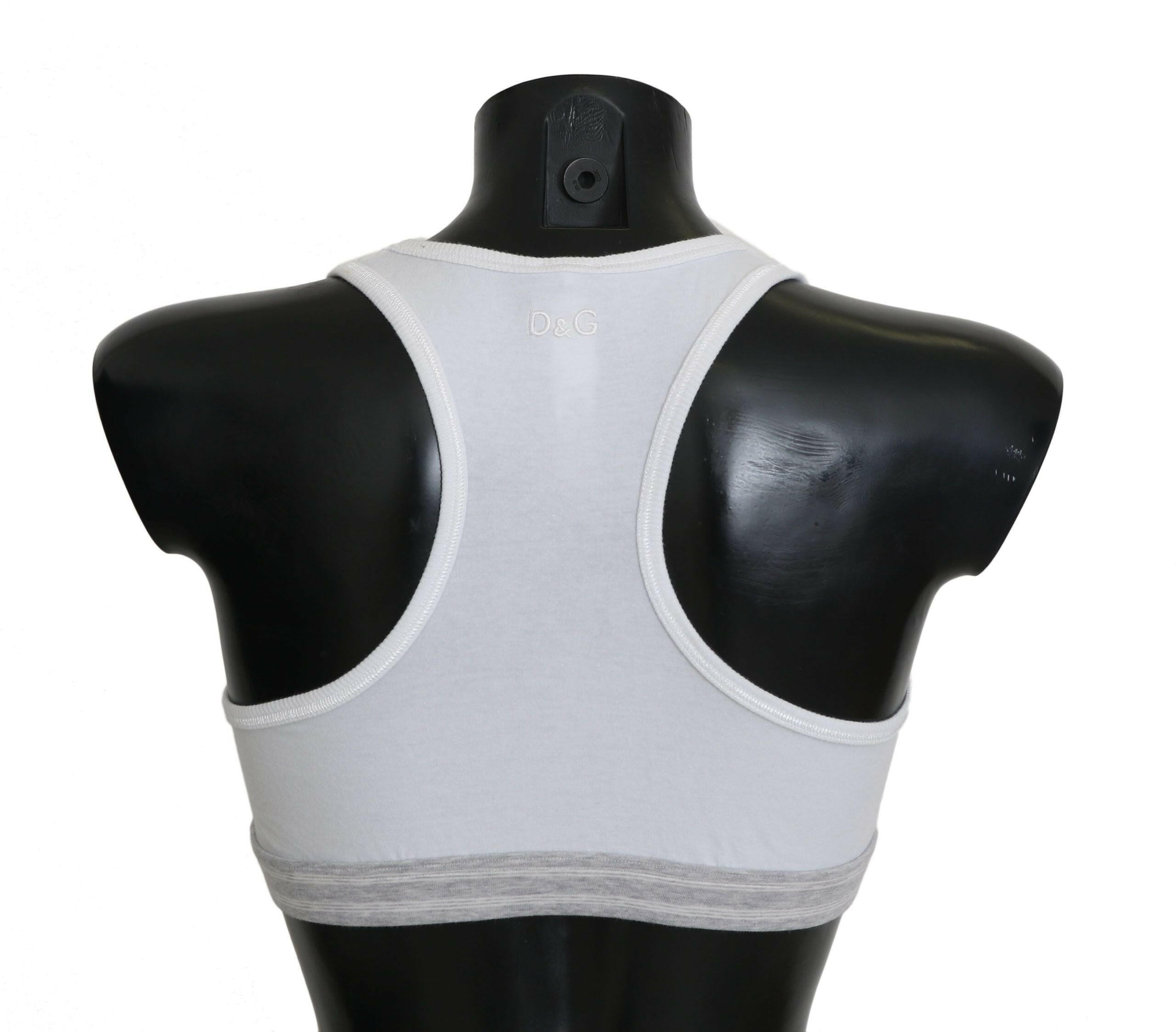 Dolce & Gabbana White Cotton Sport Stretch Bra Underwear -   -  Dolce & Gabbana.