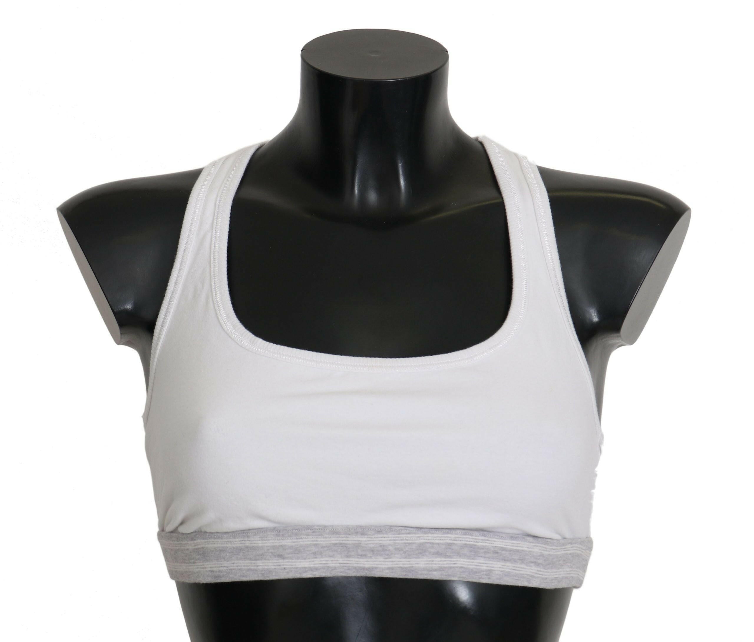 Dolce & Gabbana White Cotton Sport Stretch Bra Underwear -   -  Dolce & Gabbana.