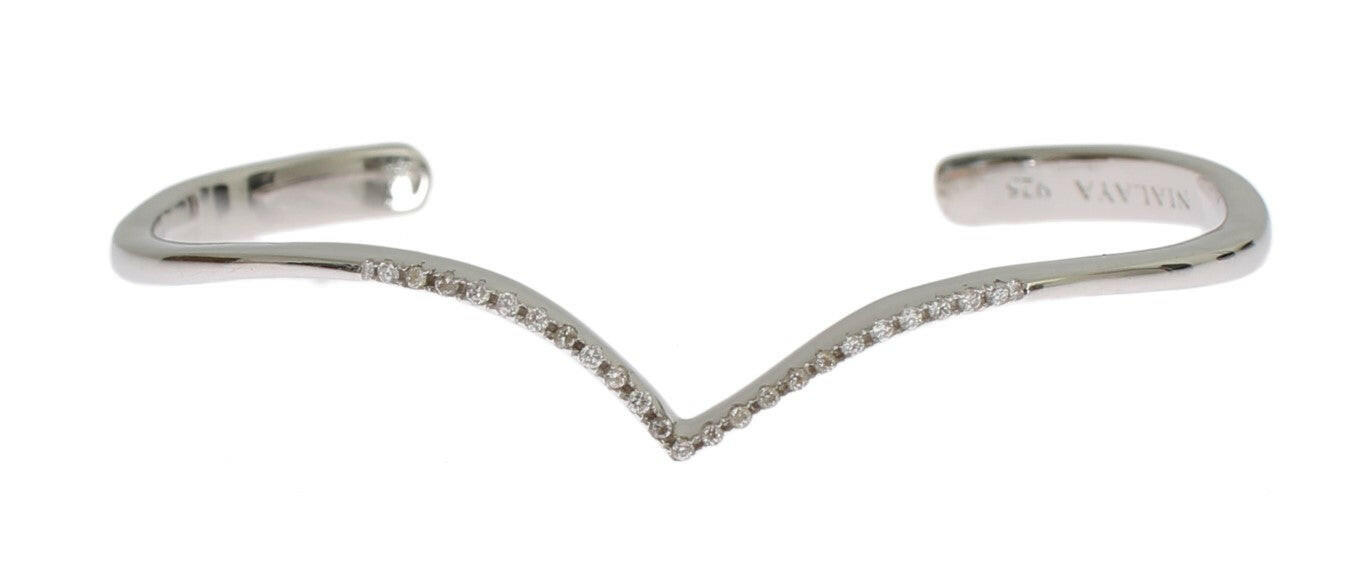 Nialaya Skyfall CZ 925 Silver Bangle Bracelet -   -  Nialaya.