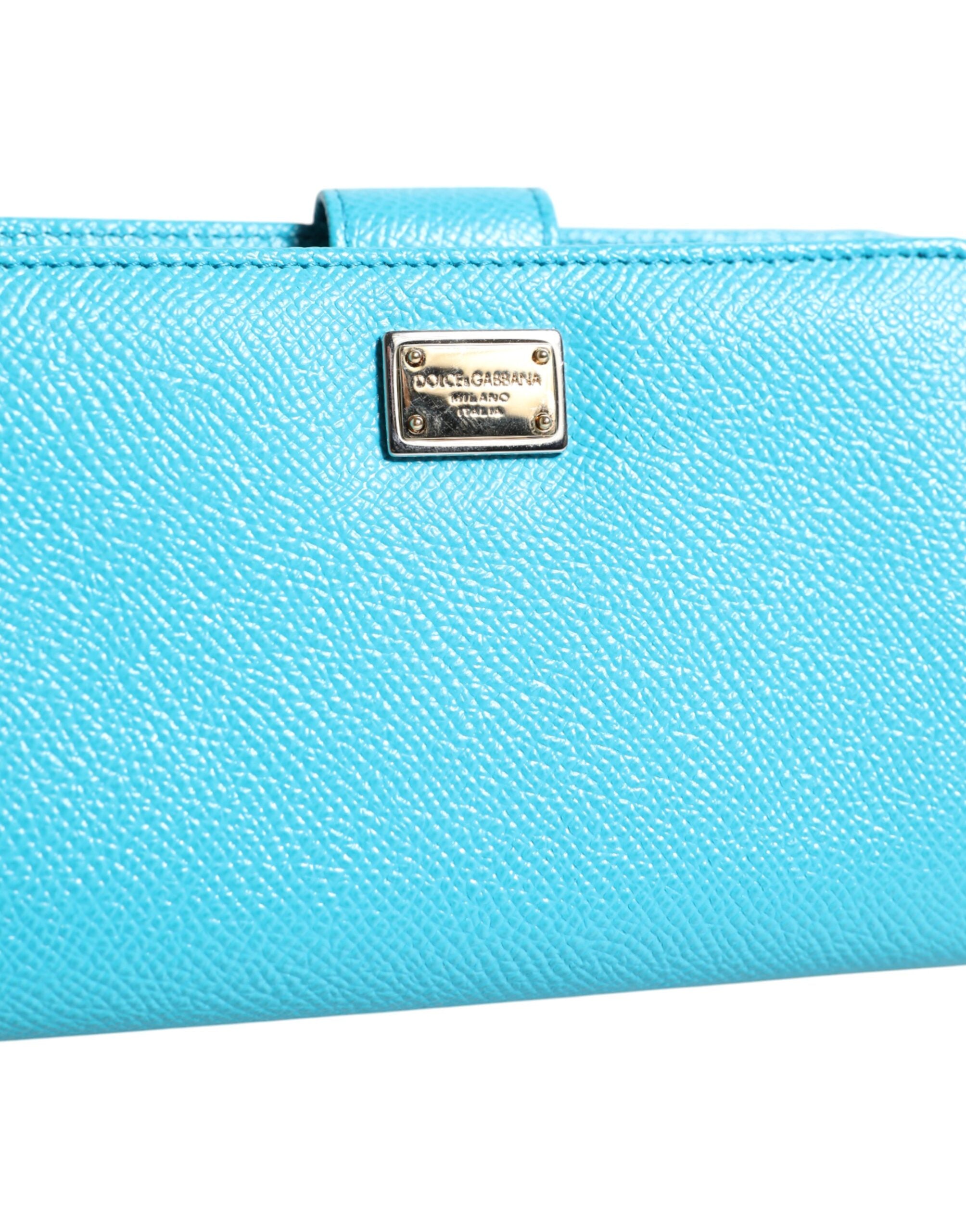 Dolce & Gabbana Light Blue Leather Bifold Continental Clutch Wallet -   -  Dolce & Gabbana.
