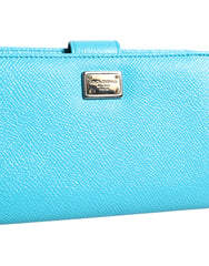Dolce & Gabbana Light Blue Leather Bifold Continental Clutch Wallet -   -  Dolce & Gabbana.