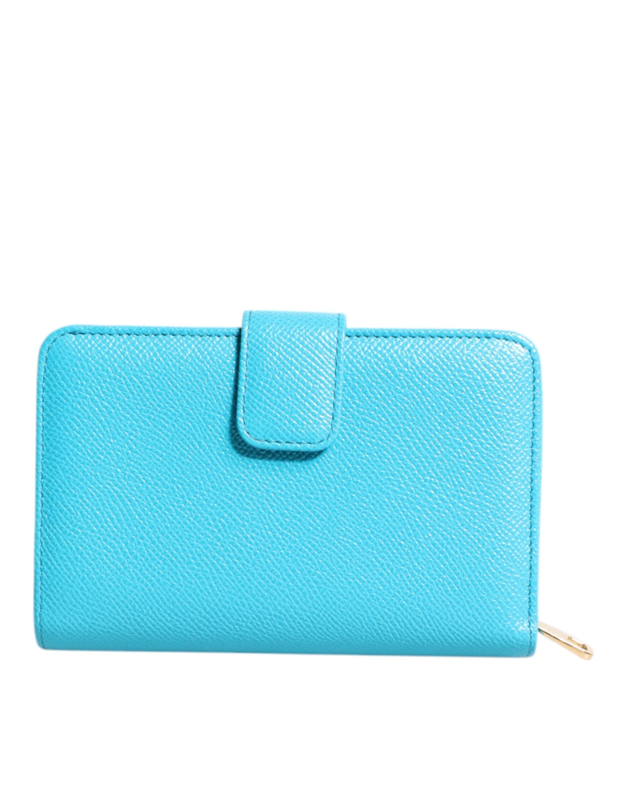 Dolce & Gabbana Light Blue Leather Bifold Continental Clutch Wallet -   -  Dolce & Gabbana.