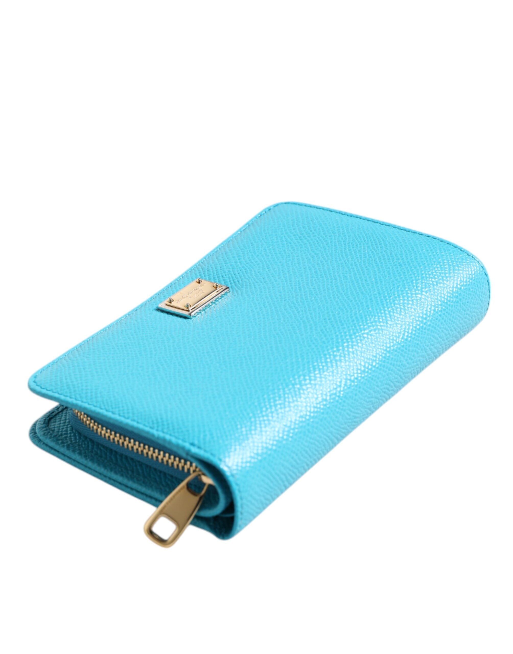 Dolce & Gabbana Light Blue Leather Bifold Continental Clutch Wallet -   -  Dolce & Gabbana.
