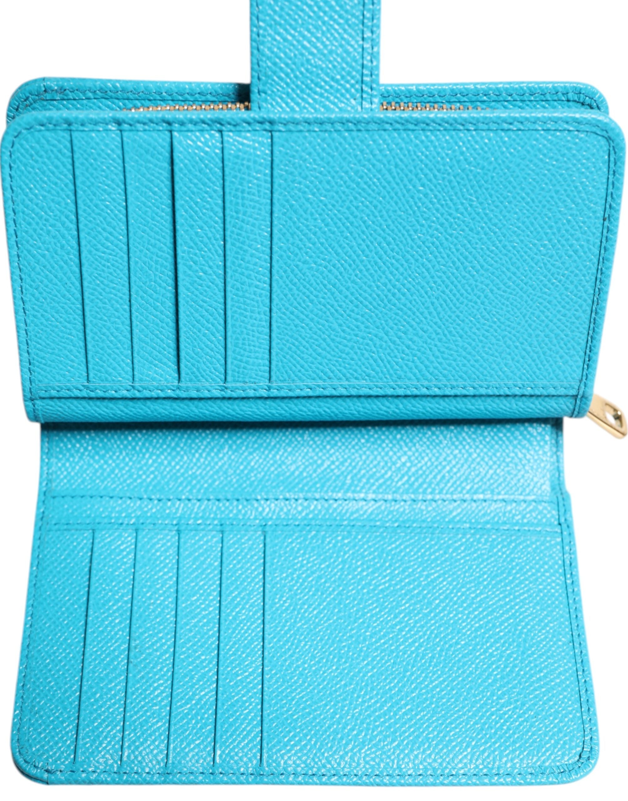 Dolce & Gabbana Light Blue Leather Bifold Continental Clutch Wallet -   -  Dolce & Gabbana.