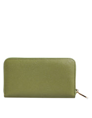 Dolce & Gabbana Green Leather Logo Plaque Zip Around Continenta Wallet -   -  Dolce & Gabbana.