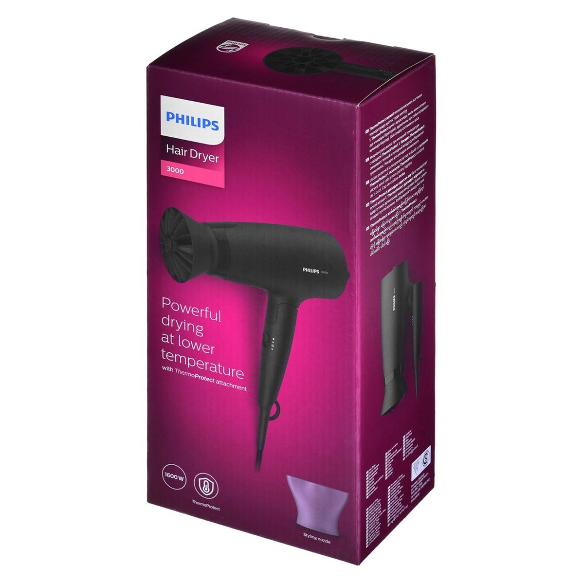 Hairdryer Philips BHD308/10 Black 1600 W -  Beauty, Hair care -  Philips.