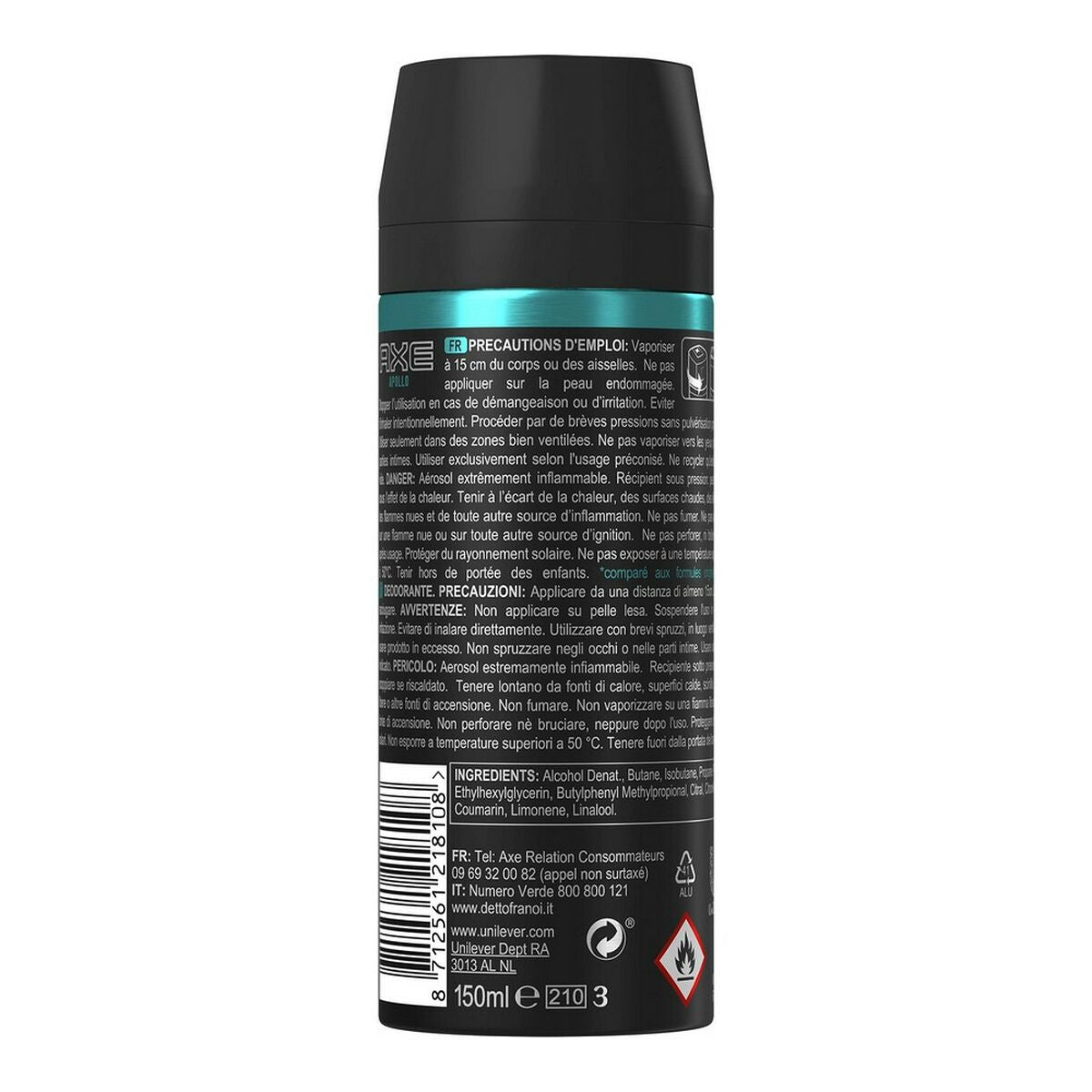 Spray Deodorant Axe Apollo 150 ml -  Beauty, Bathing and personal hygiene -  Axe.