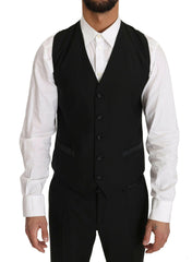 Dolce & Gabbana Black Wool Dress Waistcoat Gillet Vest -  Vests for Men Suits -  Dolce & Gabbana.