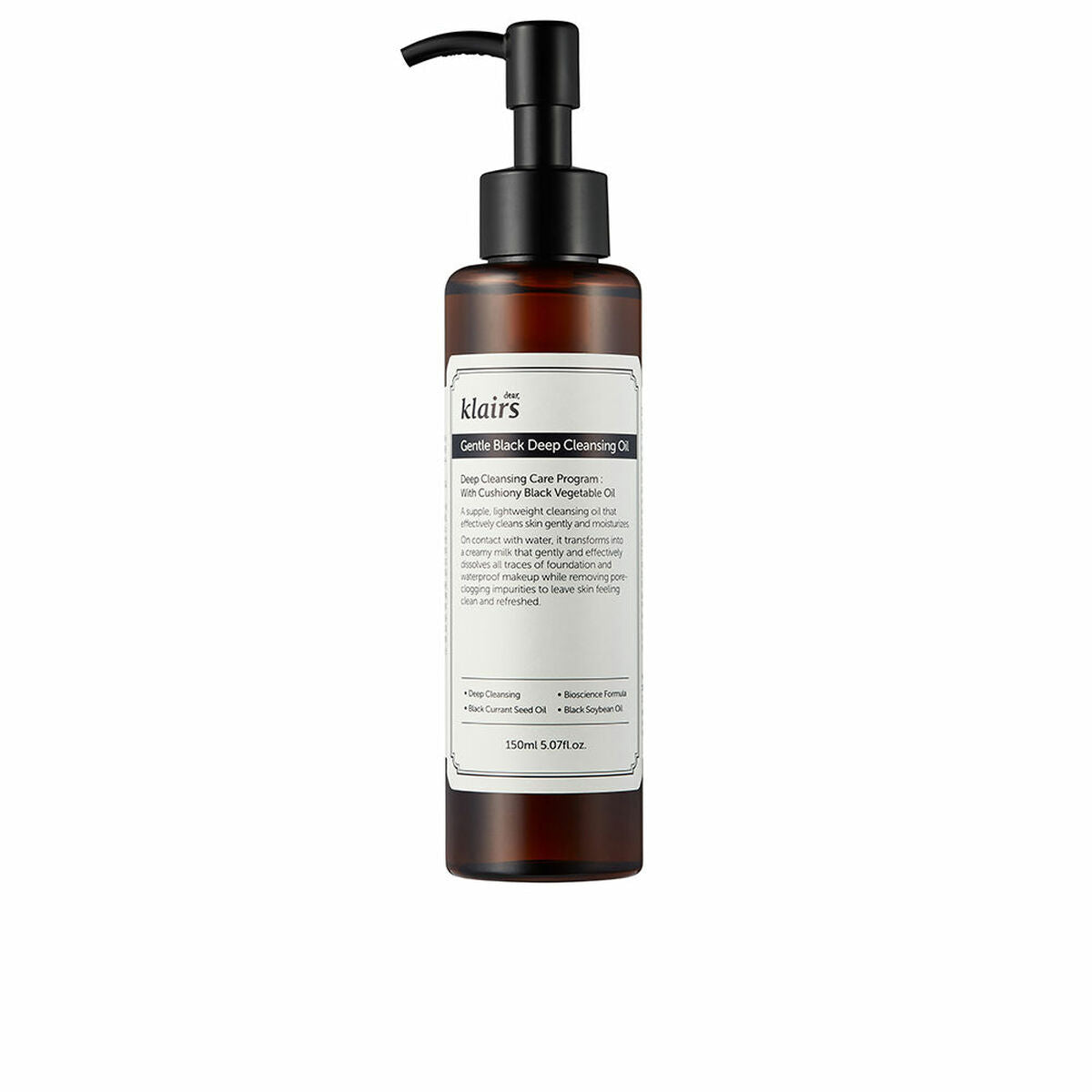Make-up Remover Oil Klairs Gentle Black Cleaner 150 ml -  Beauty, Skin care -  Klairs.