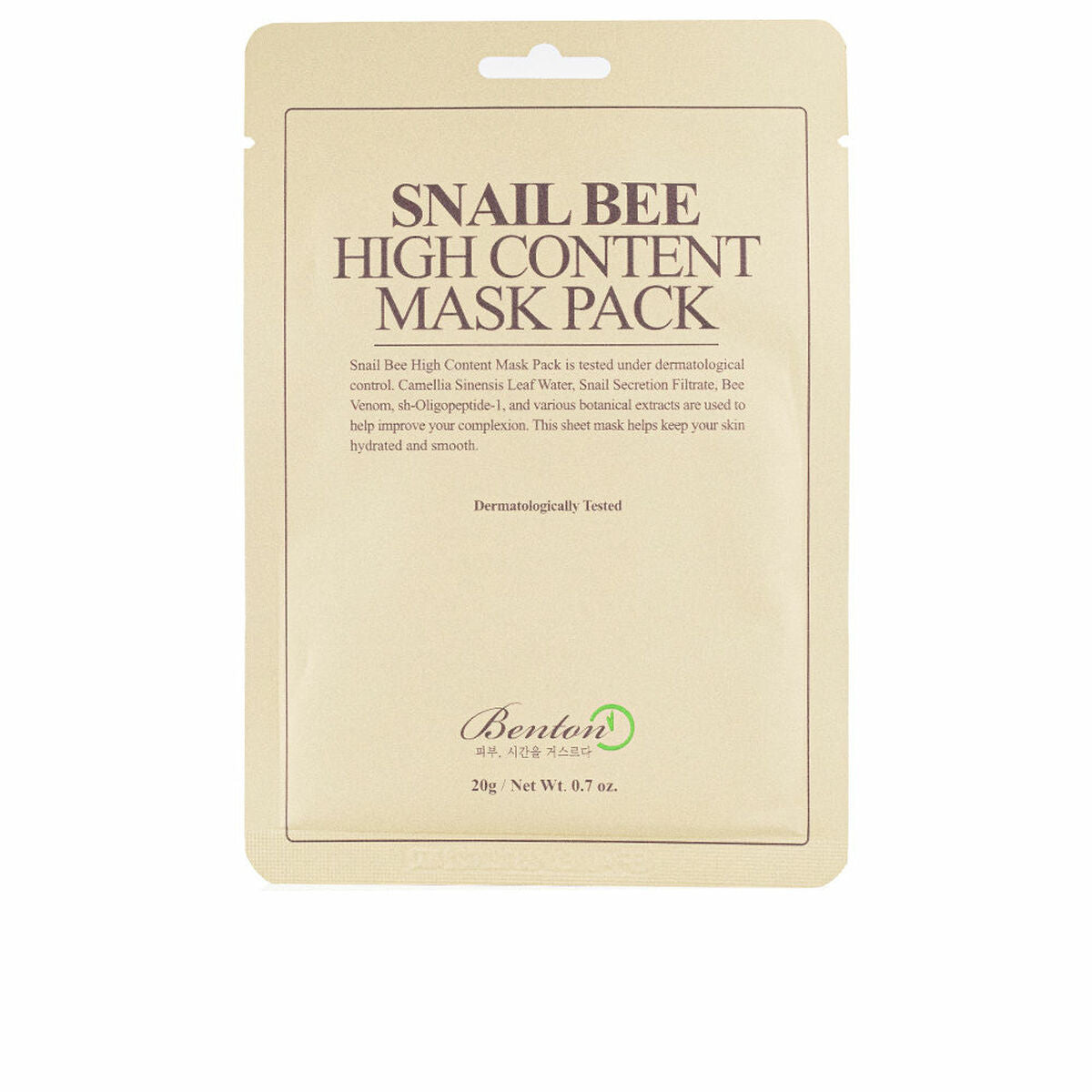 Facial Mask Benton Snail Bee High Content 20 ml -  Beauty, Skin care -  Benton.