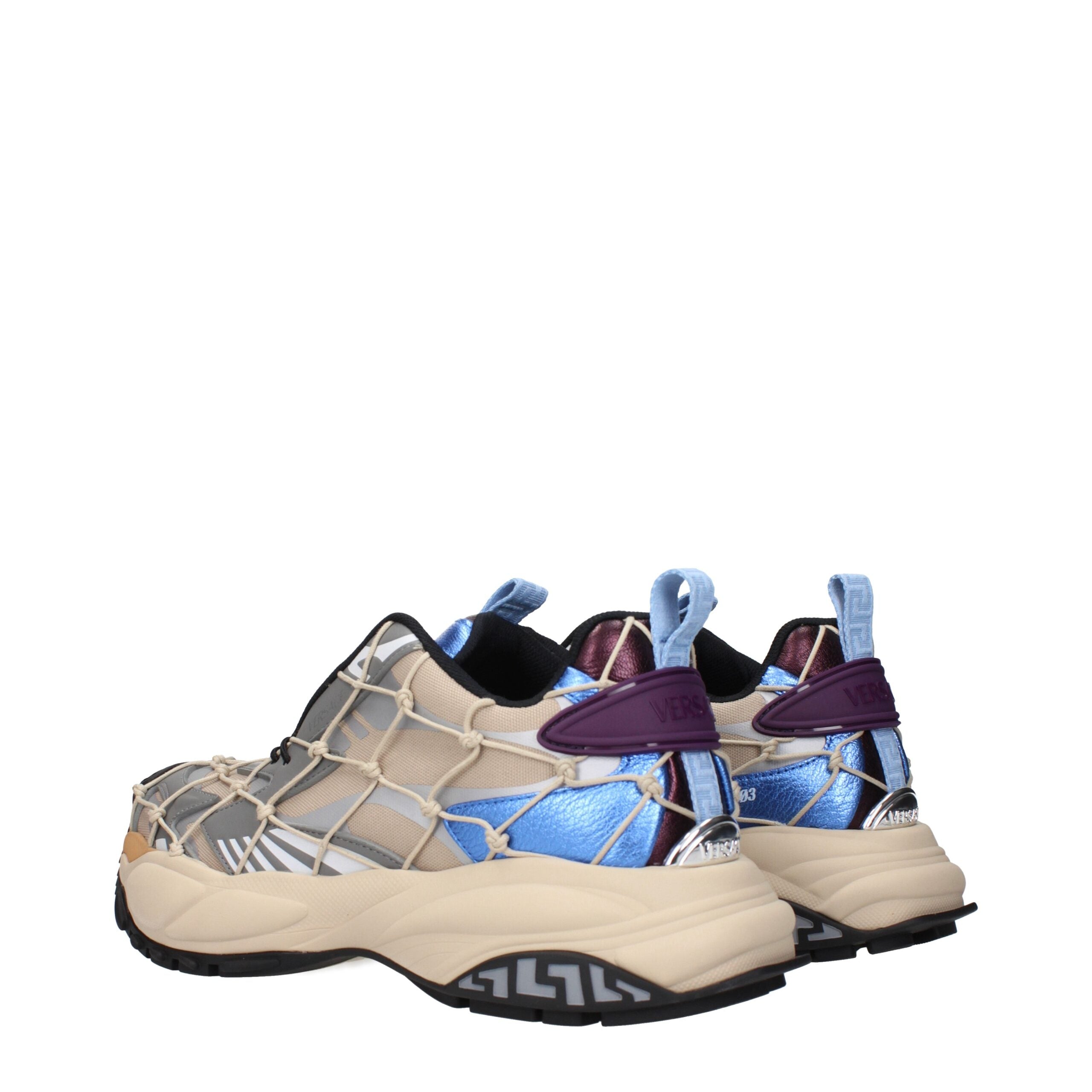 Versace Beige Fabric Sneakers -   -  Versace.