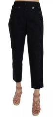 Dolce & Gabbana Black Cropped Front Button Embellished Pants -   -  Dolce & Gabbana.