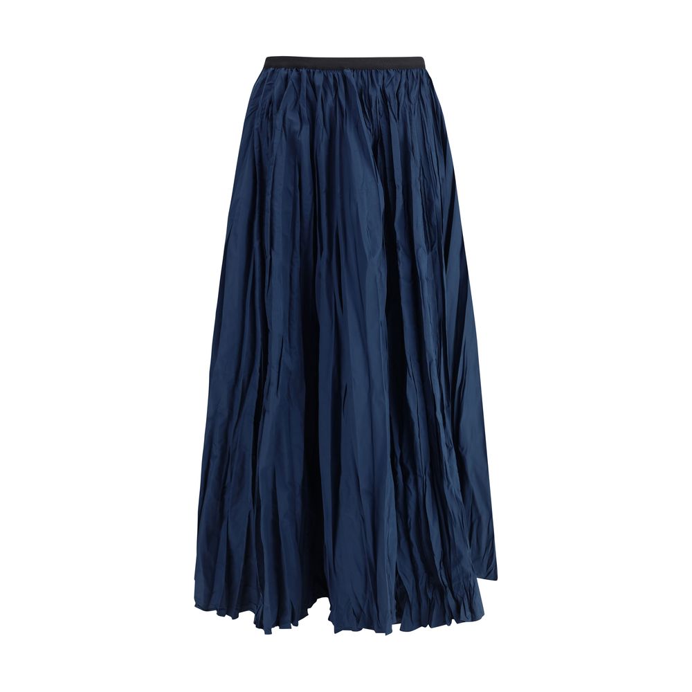 Sara Roka Crinkle-effect design pleated midi Skirt -   -  Sara Roka.